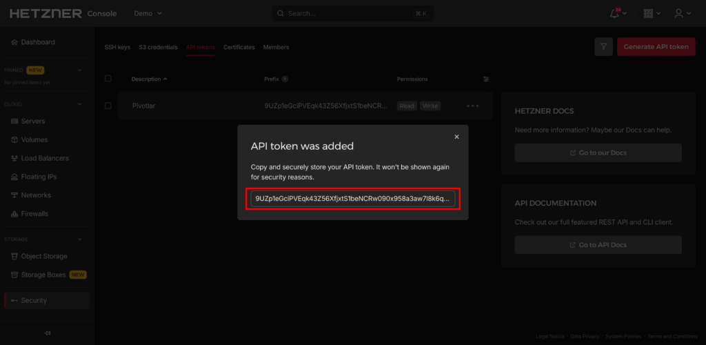Provision a Hetzner Server via Pivotlar