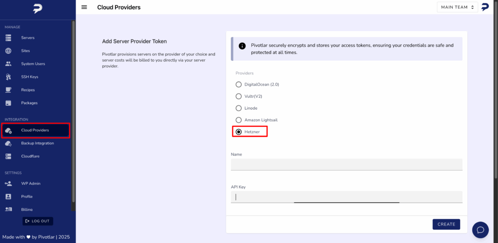 Provision a Hetzner Server via Pivotlar
