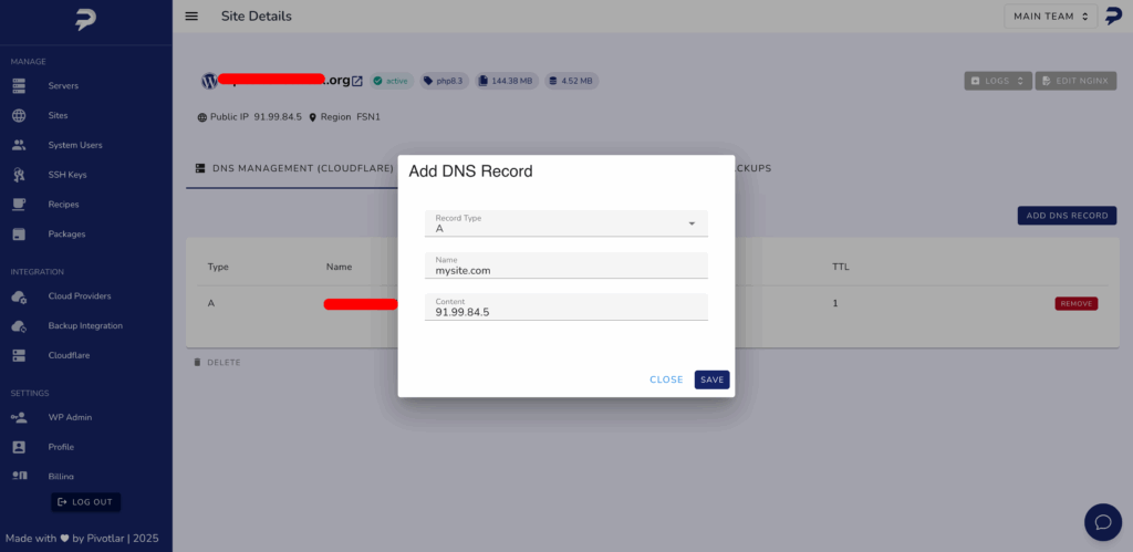 Managing DNS Records via Cloudflare