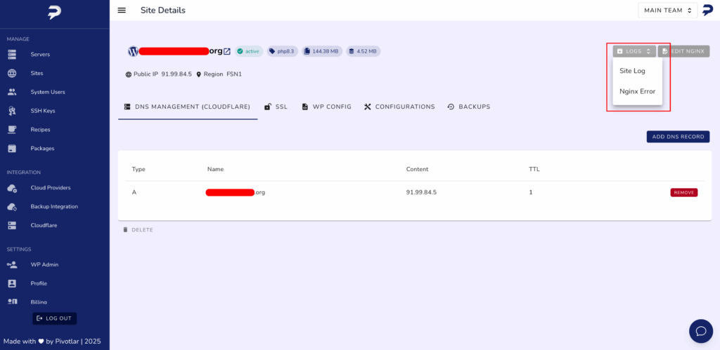 Website Error Logs